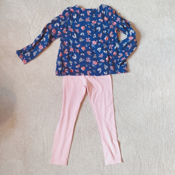 Carter's Floral Top With Peach Leggings - Picture 2 of 8
